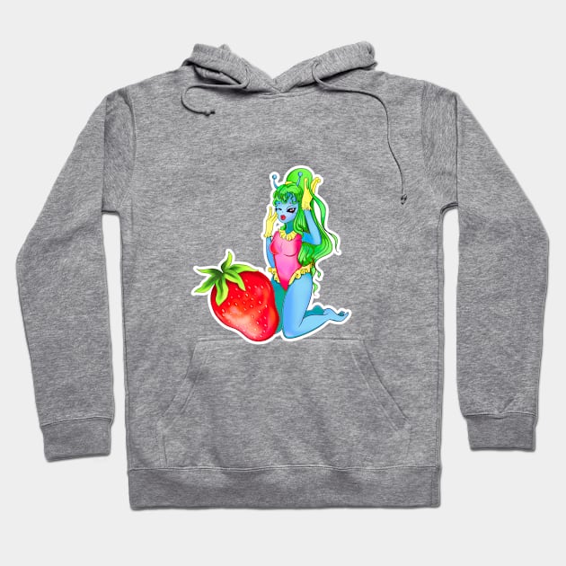 Strawberry Babe Hoodie by BETIMOOARTZ